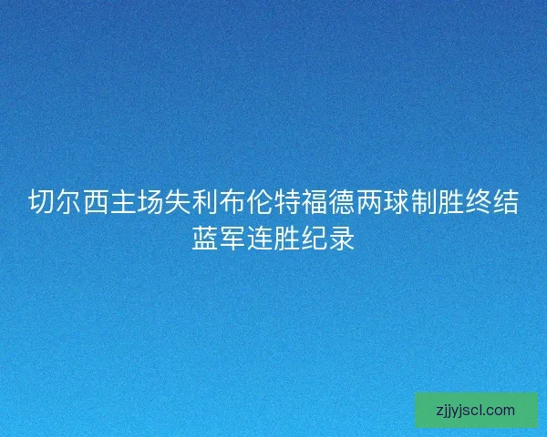 切尔西主场失利布伦特福德两球制胜终结蓝军连胜纪录